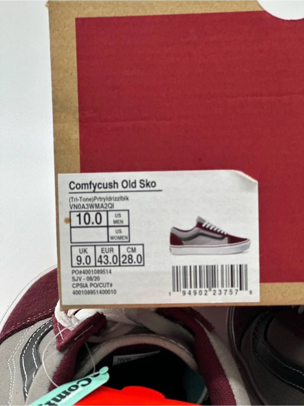 Vans Old Skool Low Top Sneakers - Burgundy & Gray